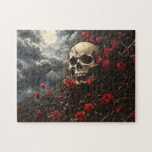 Skull und Crimson-Rose Puzzle (Horizontal)