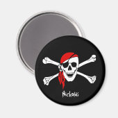 Skull- und Cross-Bones-Pirate Magnet (Vorderseite/Rückseite)