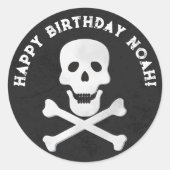 Skull und Crossbones Geburtstagsparty Sticker (Vorderseite)