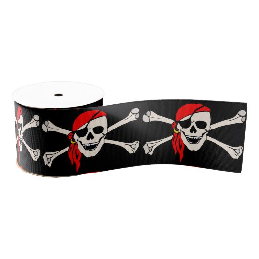Skull und Crossbones Grosgrain Ribbon Ripsband (Spule)