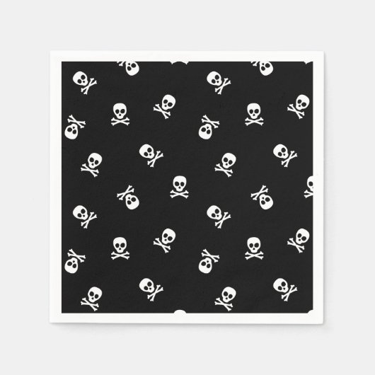 Skull und Crossbones Halloween-Party Napkins Serviette (Vorderseite)