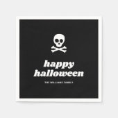 Skull und Crossbones Happy Halloween Party Serviette (Vorderseite)