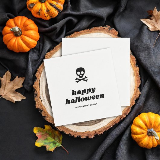 Skull und Crossbones Happy Halloween Party Serviette