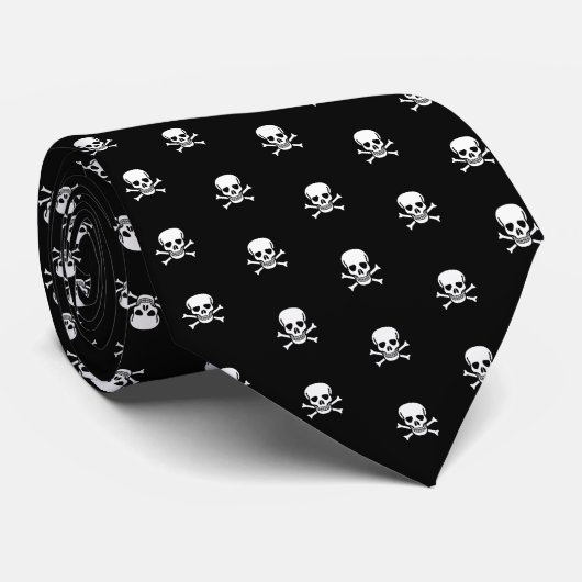 Skull und Crossbones Ihre Hintergrundfarbe Krawatt Krawatte (Gerollt)