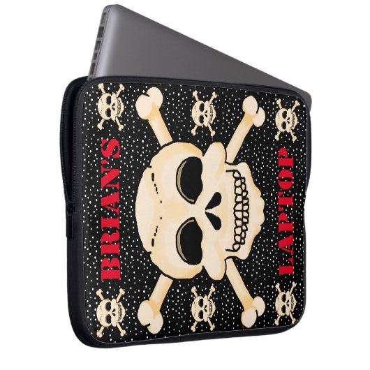 Skull und Crossbones - Notebookgehäuse Laptopschutzhülle (Vorne Rechts)