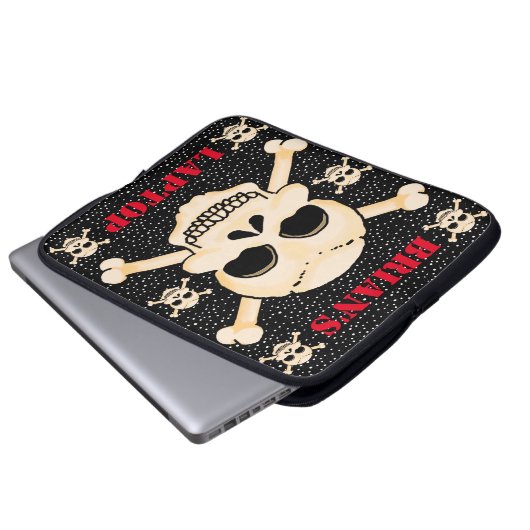 Skull und Crossbones - Notebookgehäuse Laptopschutzhülle (Vorne Knopf)