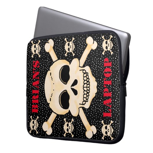 Skull und Crossbones - Notebookgehäuse Laptopschutzhülle (Vorderseite Links)