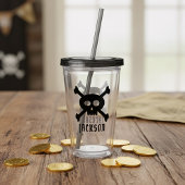 Skull und Crossbones Pirate Name Acrylic Tumbler Acryltrinkbecher