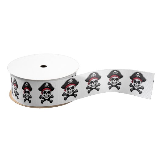 Skull und Crossbones Pirate Ripsband (Spule)