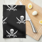 Skull und Crossbones Pirattuch Geschirrtuch (Viertel Falte)