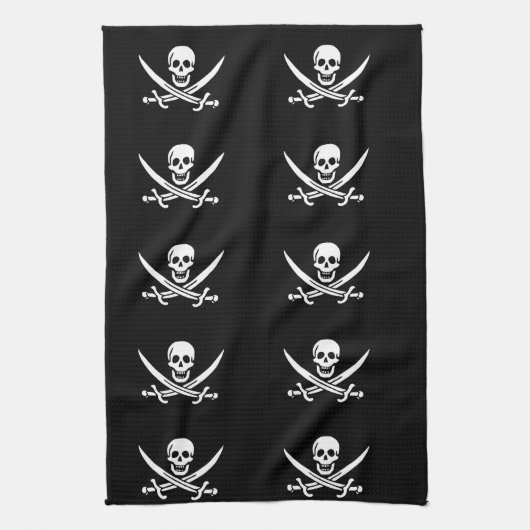 Skull und Crossbones Pirattuch Geschirrtuch (Vertikal)