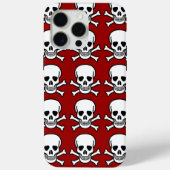 Skull und Crossbones Red Background Halloween Case-Mate iPhone Hülle (Rückseite)