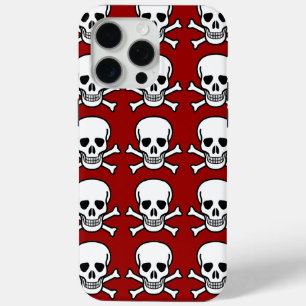 Skull und Crossbones Red Background Halloween Case-Mate iPhone Hülle