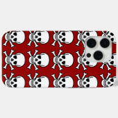 Skull und Crossbones Red Background Halloween Case-Mate iPhone Hülle (Rückseite (Horizontal))