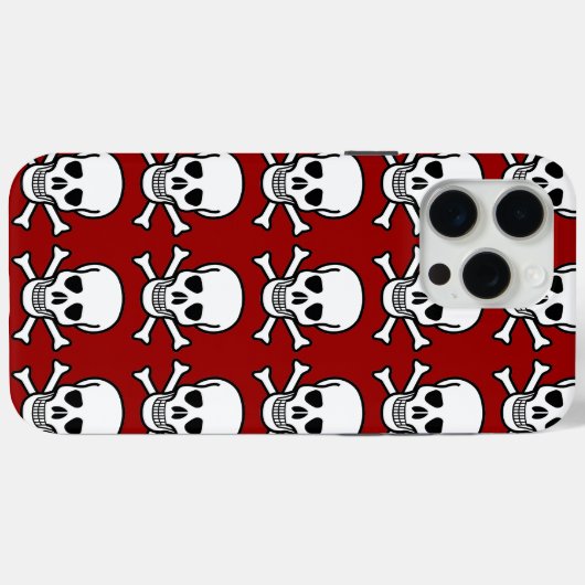 Skull und Crossbones Red Background Halloween Case-Mate iPhone Hülle (Rückseite (Horizontal))