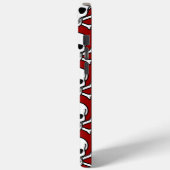 Skull und Crossbones Red Background Halloween Case-Mate iPhone Hülle (Rückseite / Links)