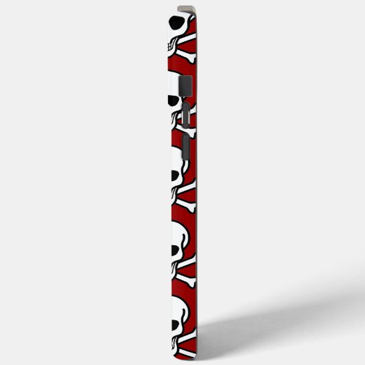 Skull und Crossbones Red Background Halloween Case-Mate iPhone Hülle (Rückseite / Links)