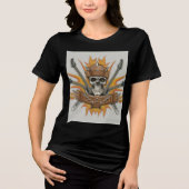 Skull und Crossbones Rock Emblem T - Shirt Design (Vorderseite)