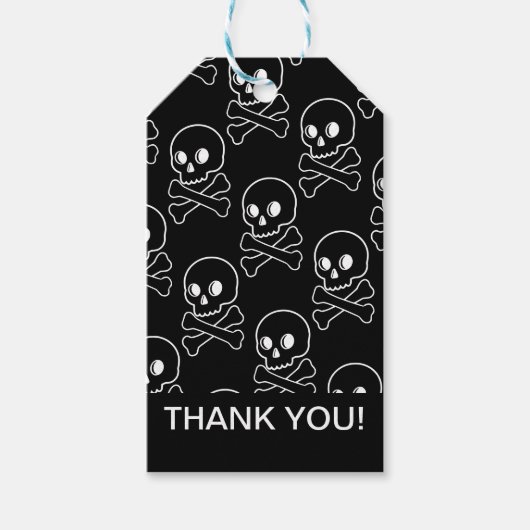 Skull und Crossbones Vielen Dank Geschenkanhänger (Vorderseite)