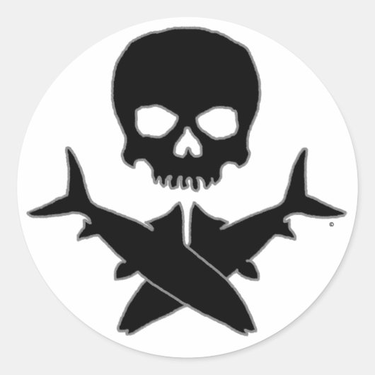 Skull und Crossbones von Patternwear© Runder Aufkleber (Vorderseite)