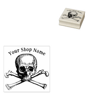 Skull- und Crossbones-Vorlage für kleine Unternehm Gummistempel
