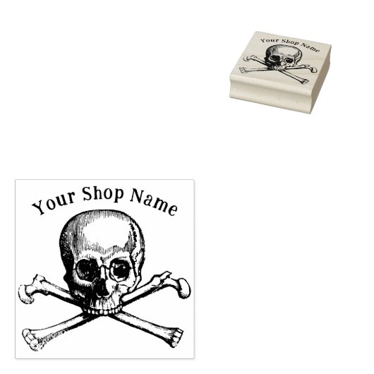 Skull- und Crossbones-Vorlage für kleine Unternehm Gummistempel (Stempel)