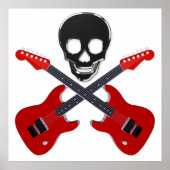 Skull und die gekreuzten Gitarren Poster (Vorne)