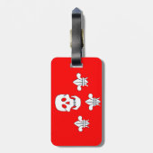 SKULL UND FLEUR DE LISE RED PIRATENFLAGGE BANNER GEPÄCKANHÄNGER (Rückseite vertikal)