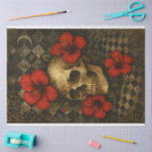 Skull und Hibiskus Elegantes Deko-Papier Seidenpapier (Basteln)