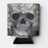 Skull und Knochen Kunst Dosenkühler (Vorderseite)