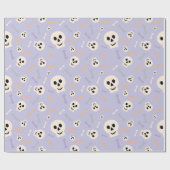 Skull und Knochen Niedliche Halloween-Umschlagpapi Geschenkpapier (Flach)