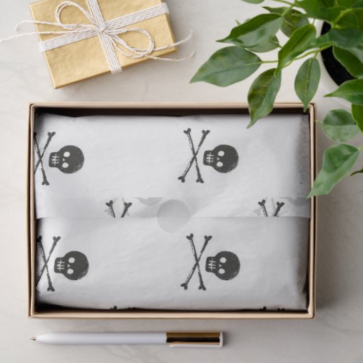 Skull- und Kreuz-Knochen-Design Seidenpapier (Geschenk)