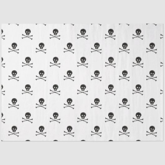 Skull- und Kreuz-Knochen-Design Seidenpapier (Vorderseite)