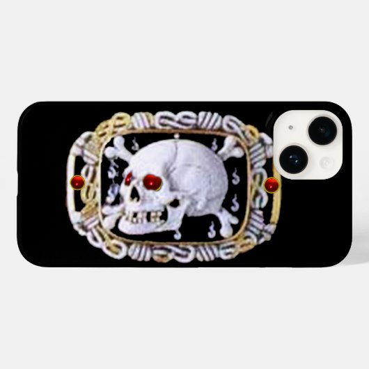 SKULL UND KREUZKNOCHEN RUBY RENAISSANCE JEWEL Case-Mate iPhone HÜLLE (Rückseite (Horizontal))