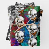Skull und Monarch Butterfly der digitalen Kunst Geschenkpapier Set (Beispiel)