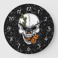 Skull und Monarch Butterfly der digitalen Kunst