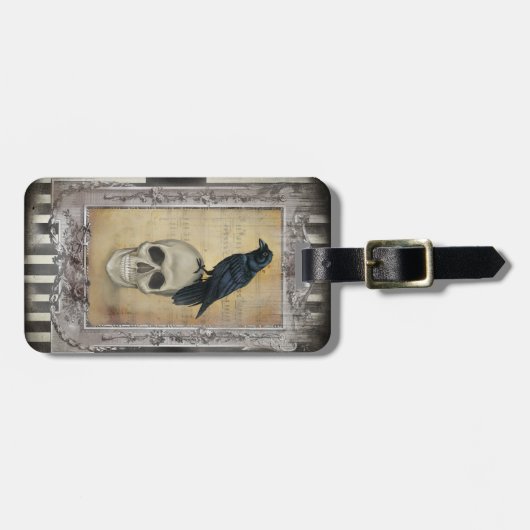 Skull und Raven Gepäckanhänger (Vorderseite horizontal)