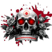 Skull- und Rose-Design T-Shirt