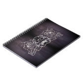 Skull und Rose Goth Punk Tattoo Style Notebook Notizblock (Linke Seite)