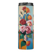 Skull und Rose Retro-Farbblock Thermosbecher (Rückseite)