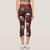 Skull und Rose Serie Design 10 Capri Leggings (Rückseite)