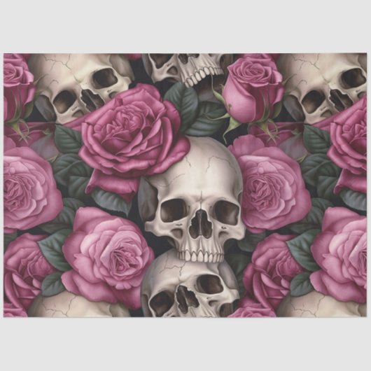 Skull und Rose Serie Design 5 Seidenpapier (Vorderseite)