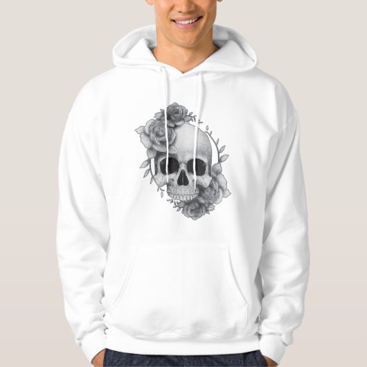 Skull und Rose Sketch Hoodie (Vorderseite)