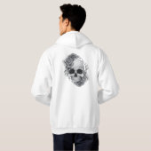 Skull und Rose Sketch Hoodie (Schwarz voll)