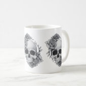 Skull und Rose Sketch Kaffeetasse (VorderseiteRechts)