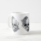 Skull und Rose Sketch Kaffeetasse (Vorderseite Links)