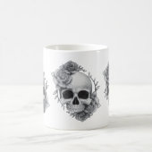 Skull und Rose Sketch Kaffeetasse (Mittel)