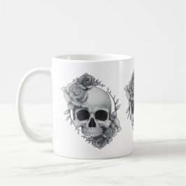 Skull und Rose Sketch Kaffeetasse