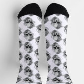 Skull und Rose Sketch Socken (Oben)