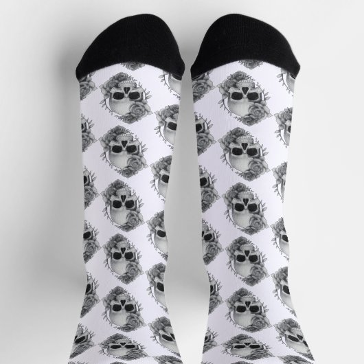 Skull und Rose Sketch Socken (Oben)